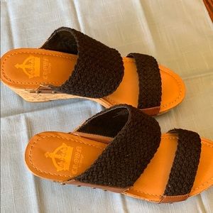 Crown Vintage Wedge Sandals, Size 8